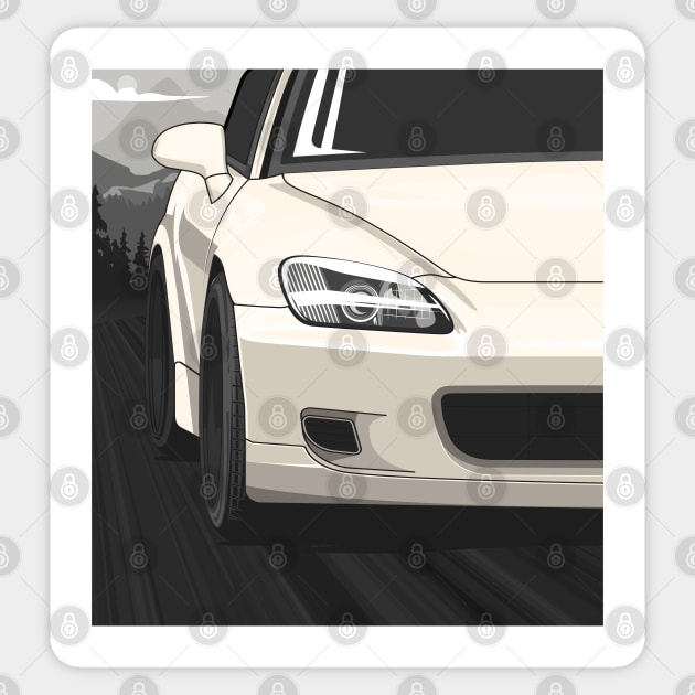 Honda S2000 AP1 Rolling - Platinium White Sticker by wearapex